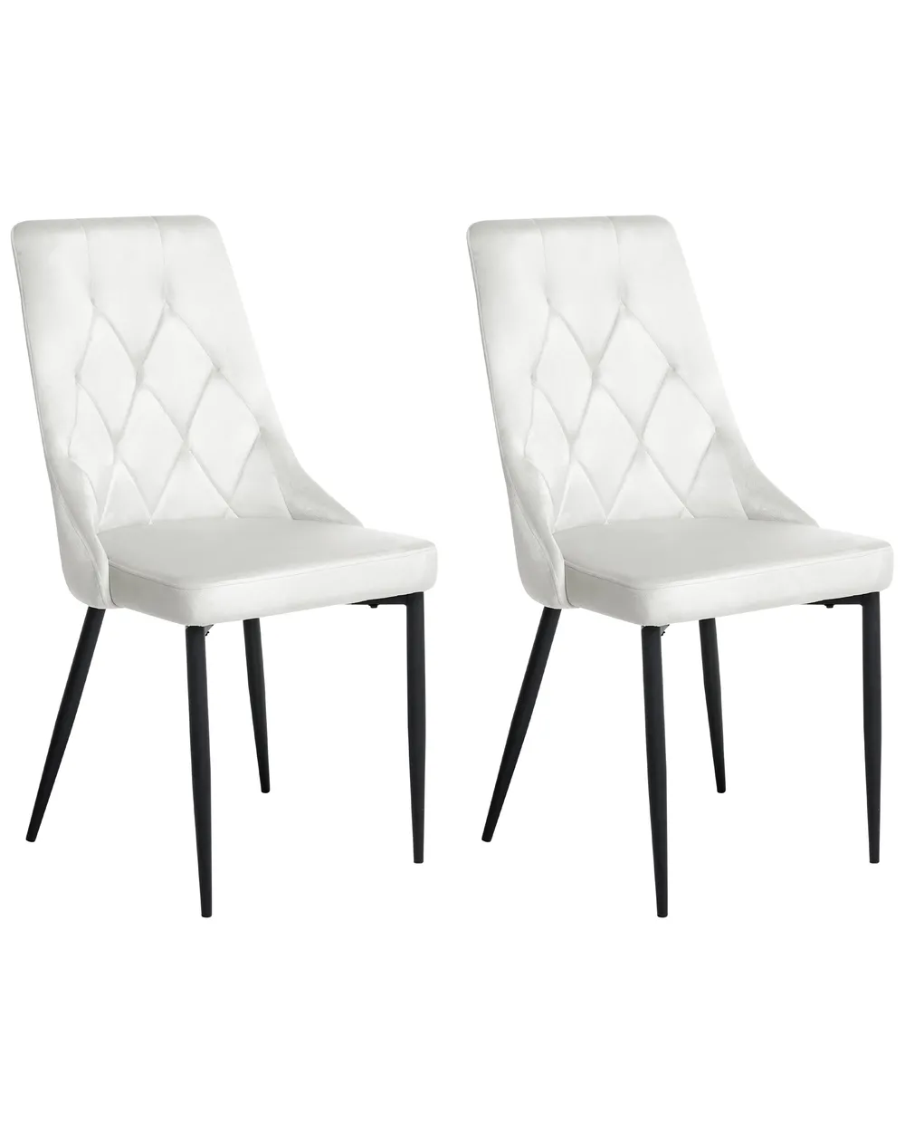 Set of Dining Chairs AVENIR Velvet Off-White