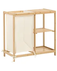 Meuble haut PUILAR 68 cm avec panier à linge Bambou Marron clair_1144367