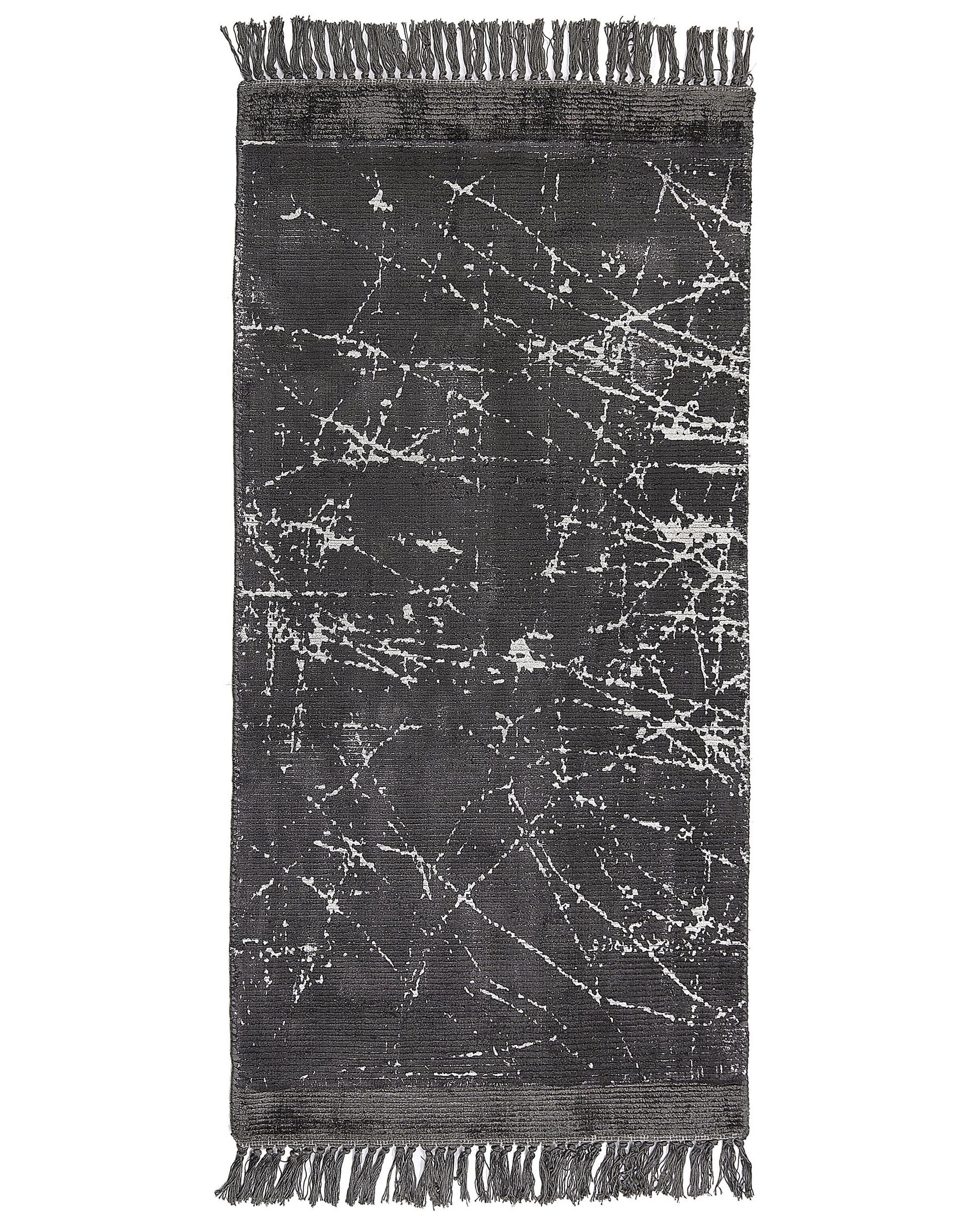 Viskosmatta 80 x 150 cm mörkgrå HANLI_836920