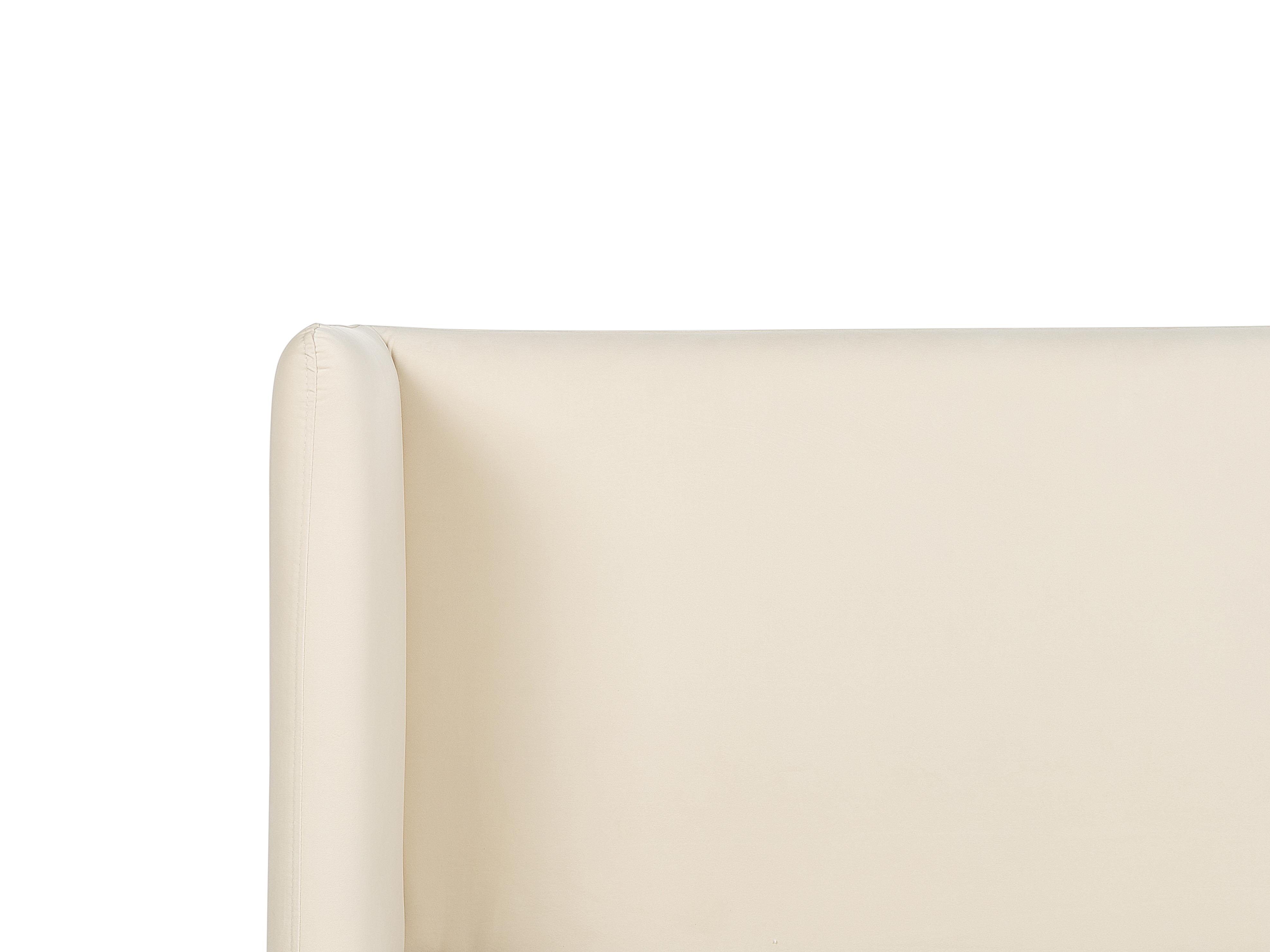 Bett mit Lattenrost Samtstoff ARETTE 180 x 200 cm Hellbeige_875252