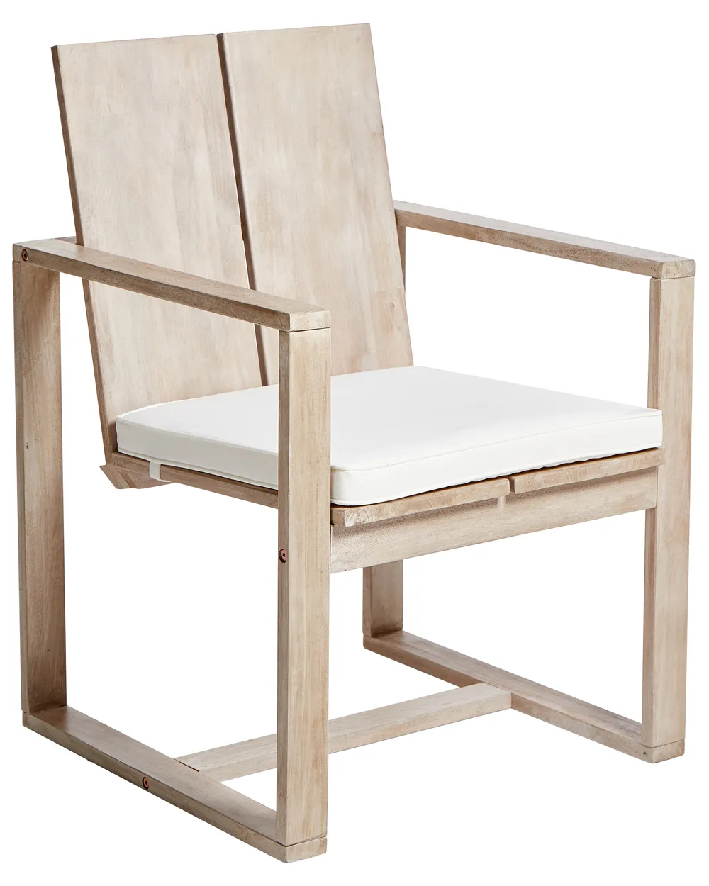 Set of 2 Garden Chairs with Cushions AZZANELLO Acacia Wood Off-White_956711