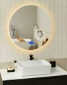 LED Wall Mirror with Bluetooth Speaker ⌀ 80 cm Silver FIXIN_932323