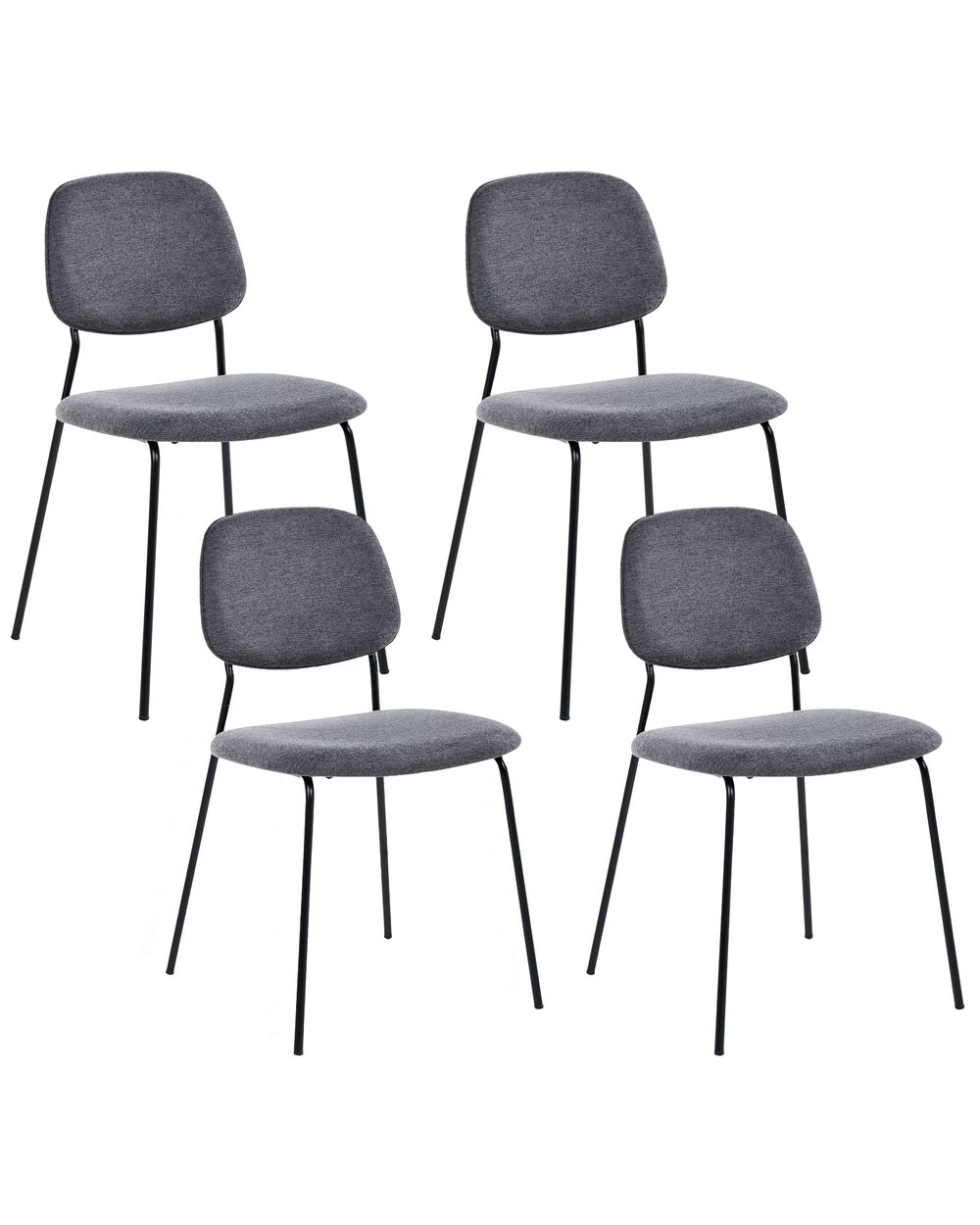 Set van 4 eetkamerstoelen RILEY Stof Grijs