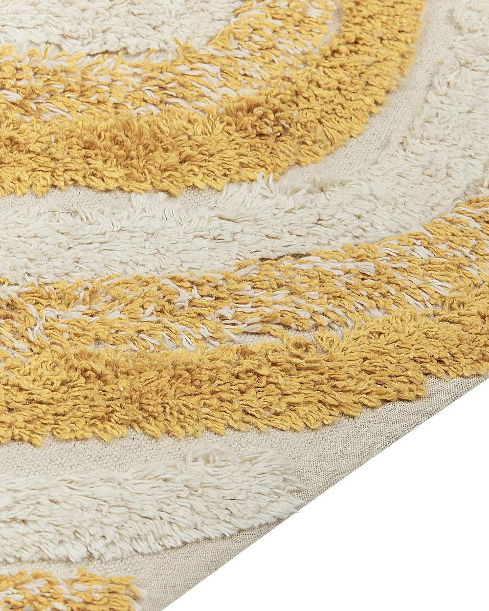 Rug BINGOL Yellow 80 x 150 cm Cotton - Beliani.co.uk