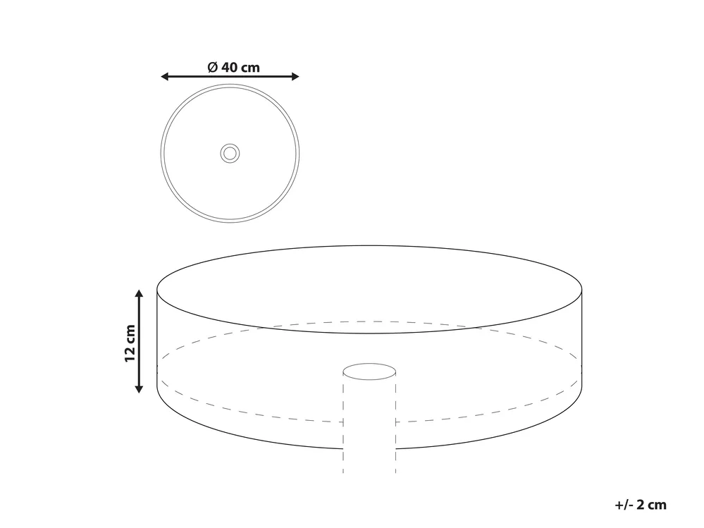 Countertop Basin NULES ⌀ 400 mm Ceramic Terrazzo Effect White Terrazzo_922083