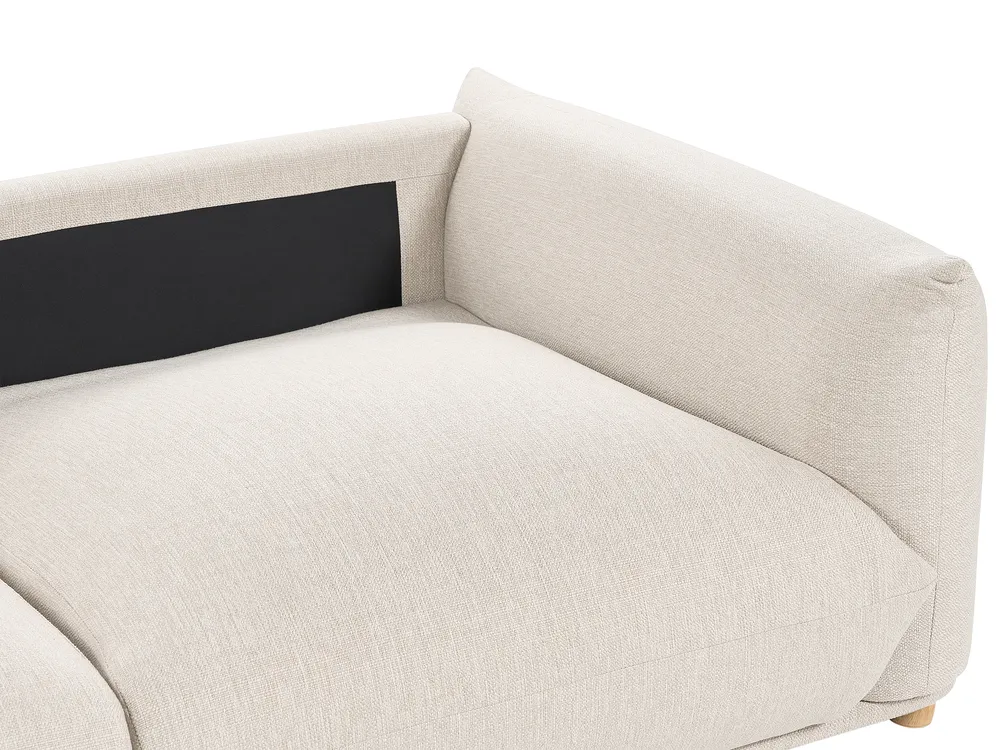 Sofa 3 Seater LUVOS Fabric Light Beige_885548