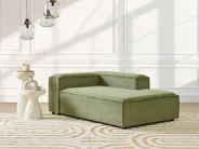 Left-Hand Chaise Longue ARDAL Corduroy Green_947335