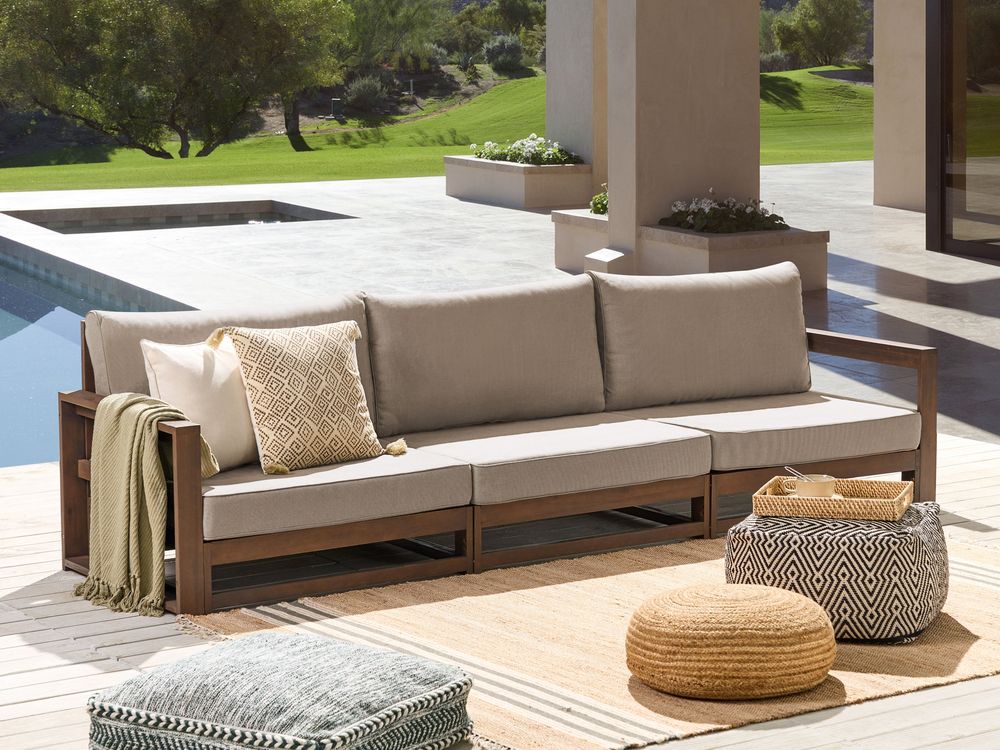 Wooden garden sofa with cushions hot sale