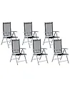 Set of 6 Garden Chairs CATANIA Metal Black
