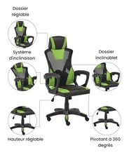 Chaise de bureau IGNIS Cuir PU Vert citron_1074205