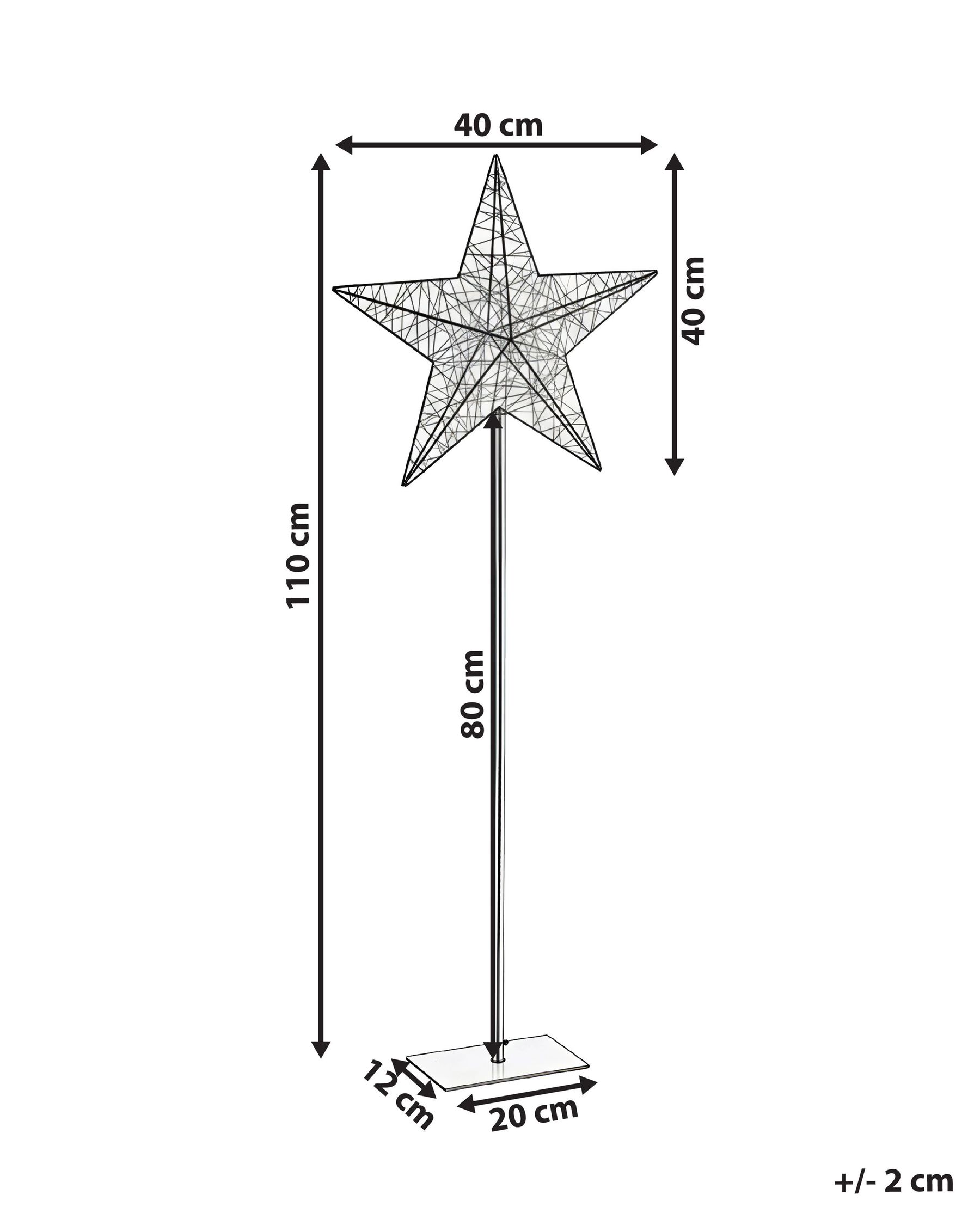 Decorazione per esterni LED SANNAN 110 cm Stella Nero_1031829