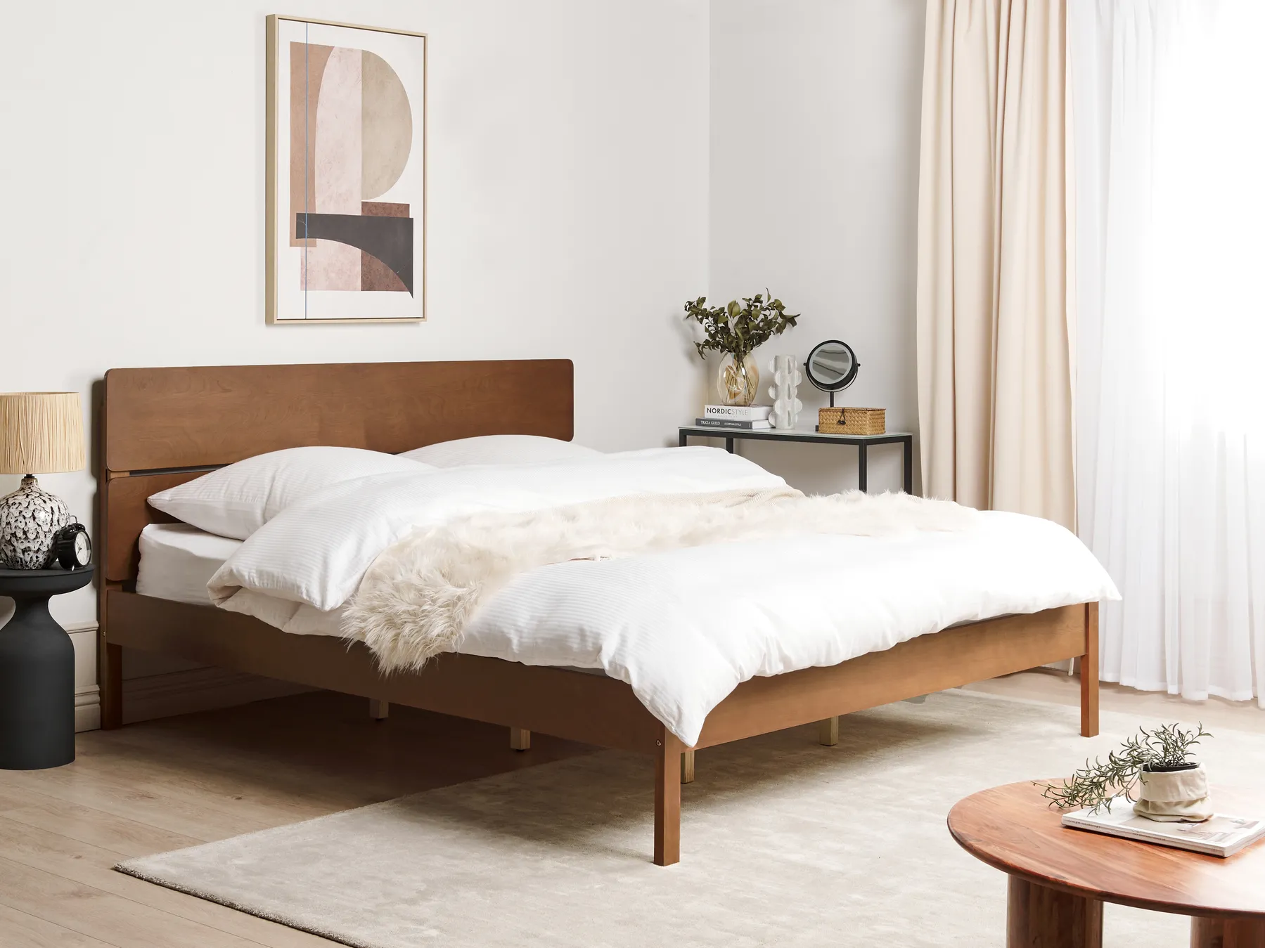 Bed Wood BOISSET 180 x 200 cm (EU Super King) Dark Brown_899827