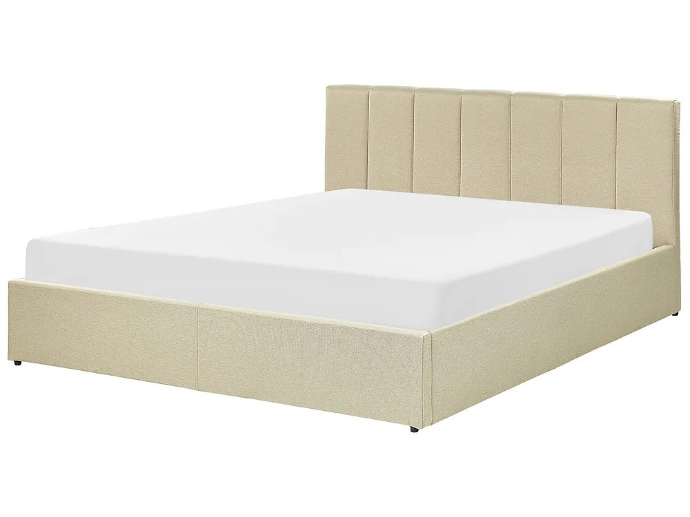 Bett mit Stauraum DREUX Stoff Beige 160 x 200 cm_861170