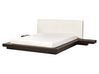 EU King Size Boucle Headboard Waterbed Dark Wood ZEN_931457