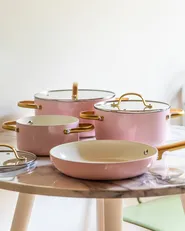 7 Piece Cookware Set ELITE PRO Pastel Pink_1005656