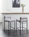 Set of 2 Boucle Bar Chairs Grey AMAYA_928345