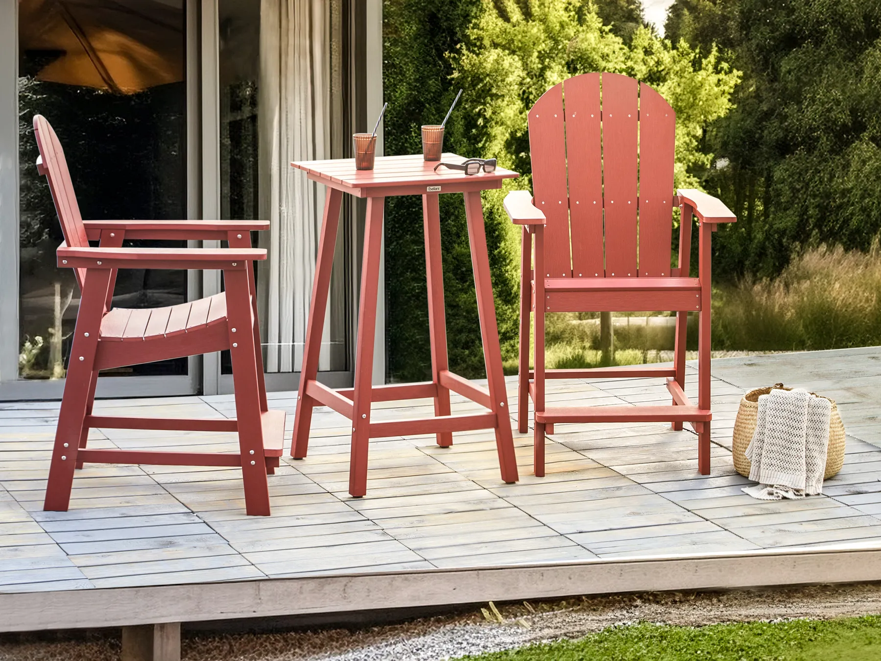 Bistro Set ADIRONDACK Red_938580