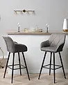 Set of 2 Bar Chairs DARIEN Grey