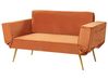 Velvet Sofa Bed Orange SAARELA_932707