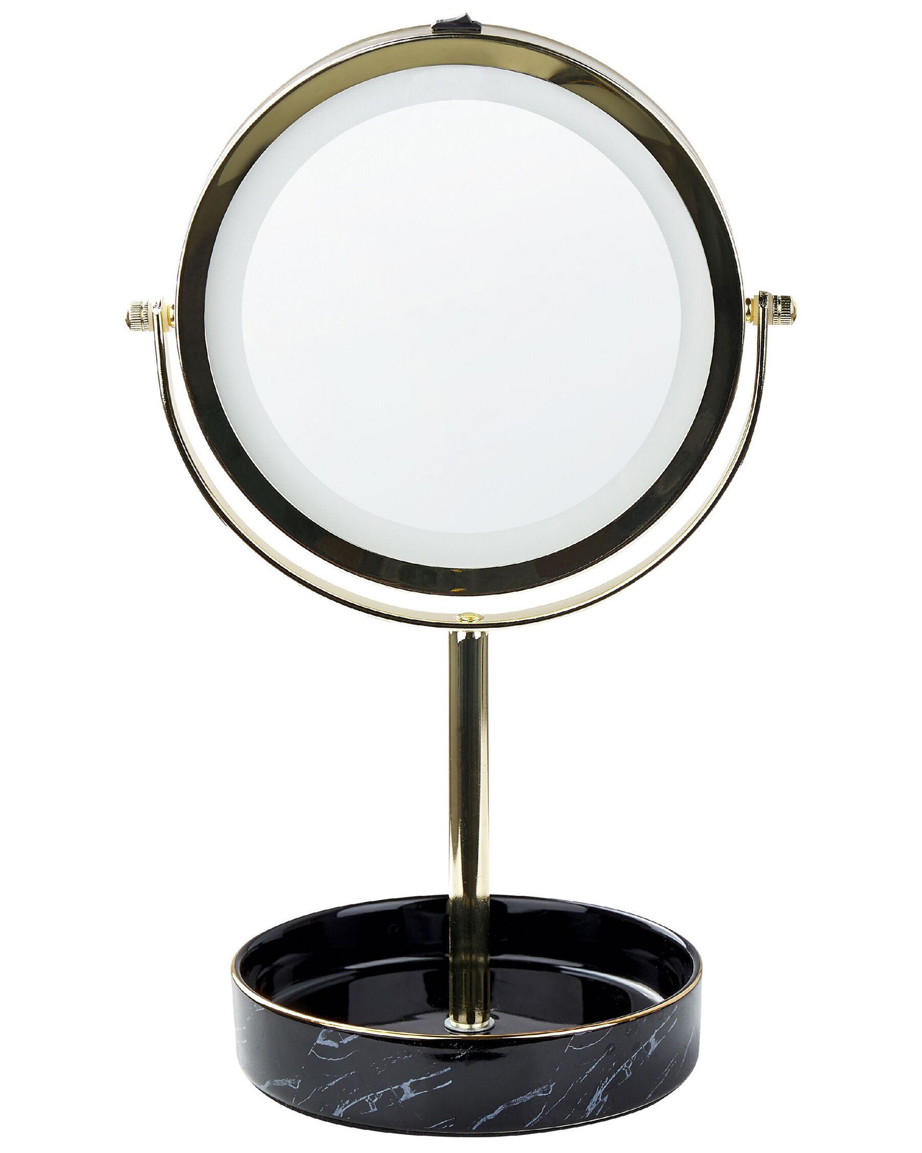 Kosmetické LED zrcadlo ø 26 cm zlaté/černé SAVOIE_848177