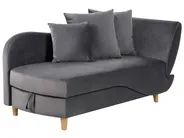 Right-Hand Chaise Longue MERI with Storage Velvet Dark Grey_903570