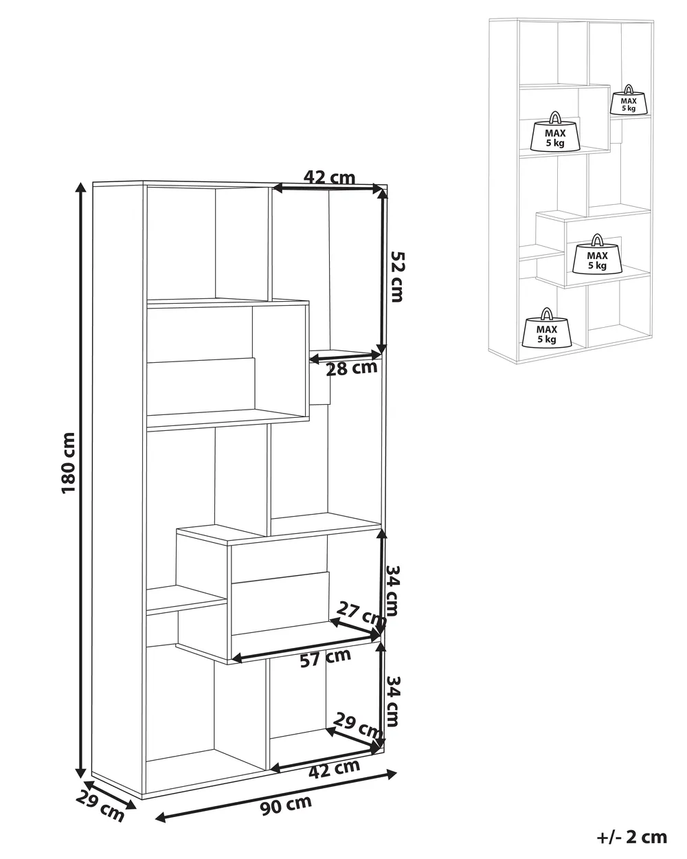 Libreria 6 Ripiani in Melaminico 18x21,8x160cm TFT Sc Bianca | Leroy Merlin