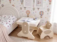 Kids Table and Chair Set MILA Beige_1124418