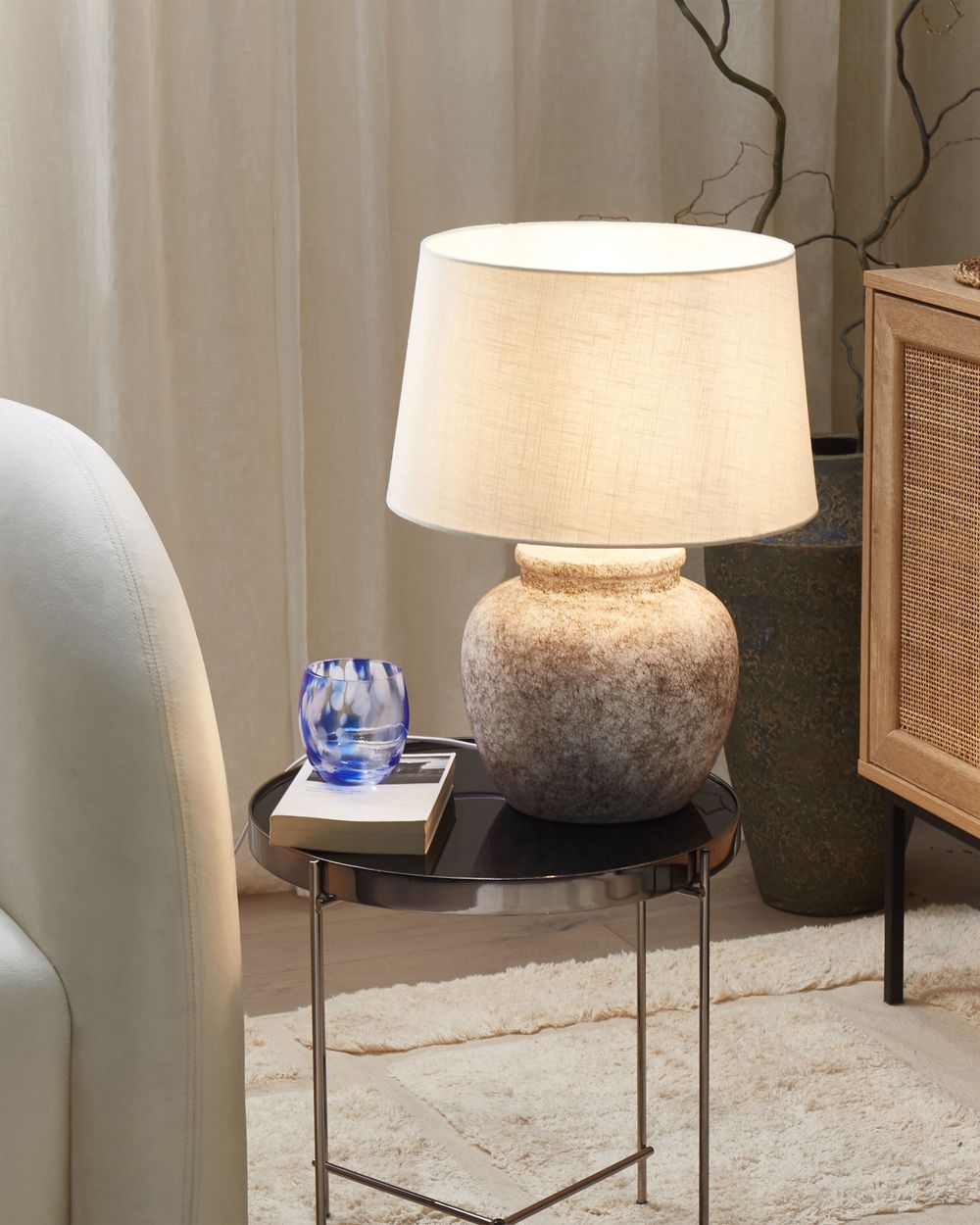 Lampa stołowa MAREB Ceramika Beżowy