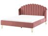 Sametová postel 180 x 200 cm růžová AMBILLOU_857085
