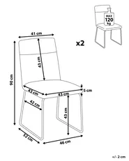 Set di 2 sedie da pranzo NEVADA Tessuto Grigio scuro_794343