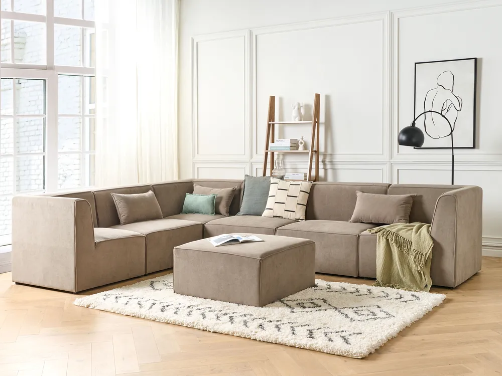Module fauteuil LEMVIG Velours côtelé Taupe_876498