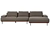 Corner Sofa MARIFERD Fabric Brown Left Hand