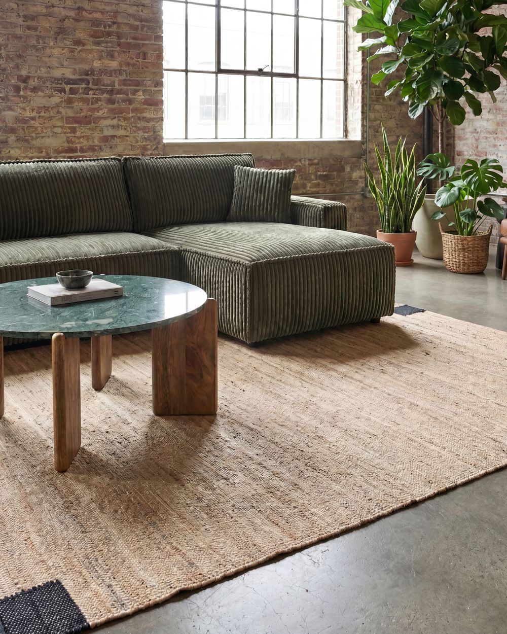 Covor AMRAVATI Negru/Bej 160 x 230 cm Iută