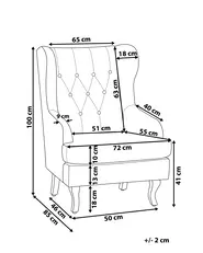 Poltrona Wingback ALTA Velluto Blu scuro_743986
