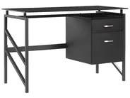 Biurko MORITON 117 cm 57 cm ze schowkiem Czarny_782276