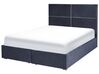 Velvet EU Double Size Ottoman Bed with Drawers Black VERNOYES_861433