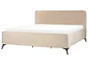 Cama Terciopelo VALOGNES 180 x 200 cm Gris pardo