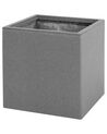 Cache-pot gris avec support en bois 30 x 30 x 95 cm DRIMOS_738106