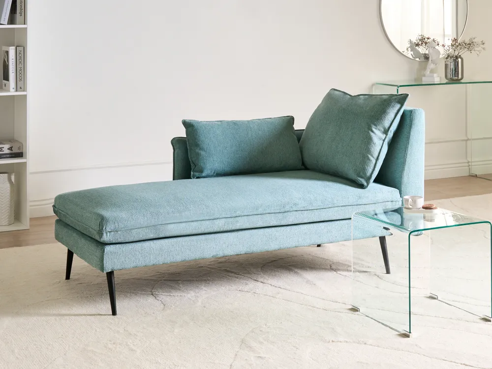 Chaise longue derecho YERRES Tela Azul claro