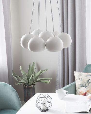 7 Light Cluster Pendant Lamp White OLZA