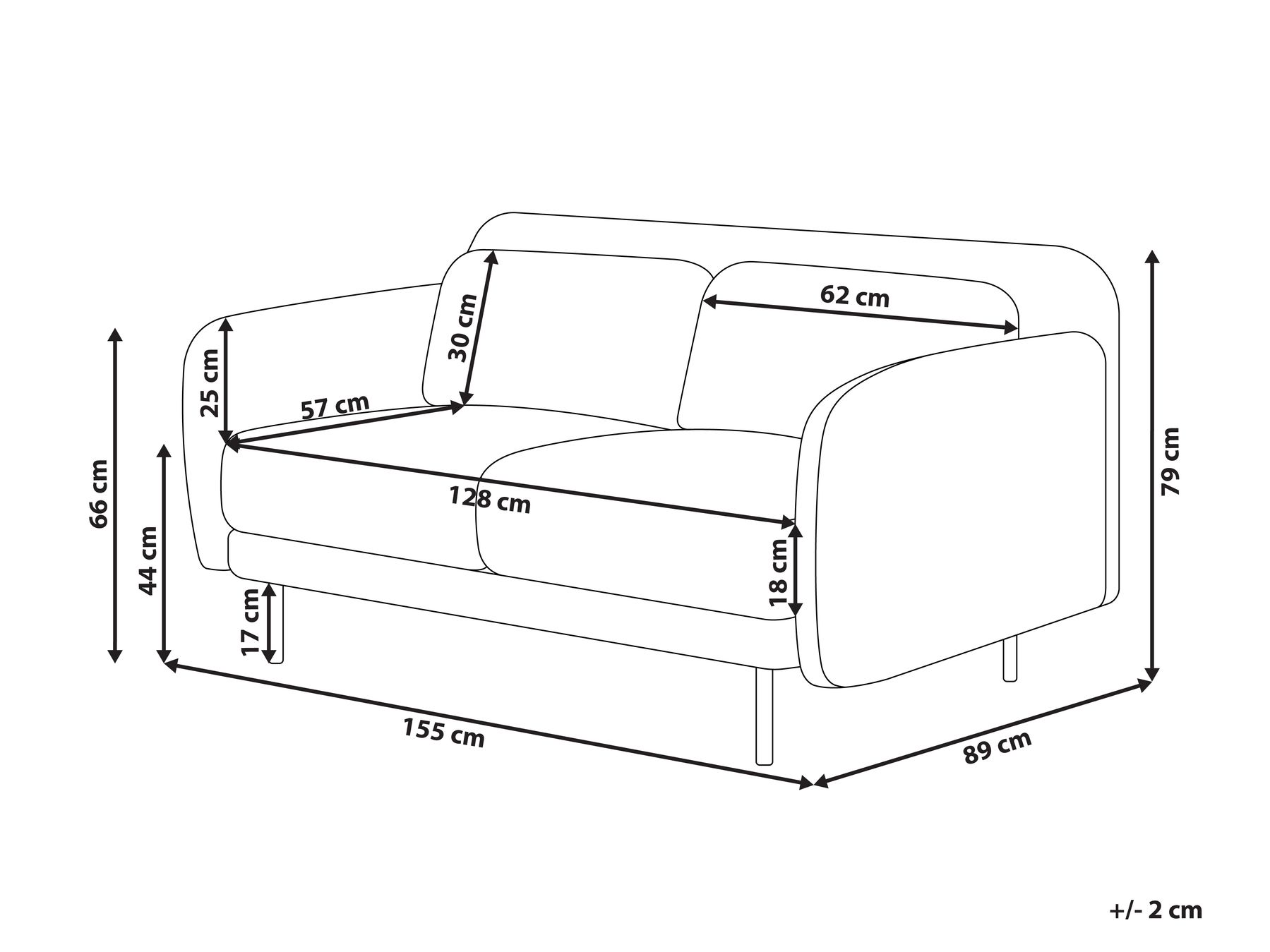 Fabric Sofa Off-White LILAND_949624 Fabric Sofa Off-White LILAND_949624