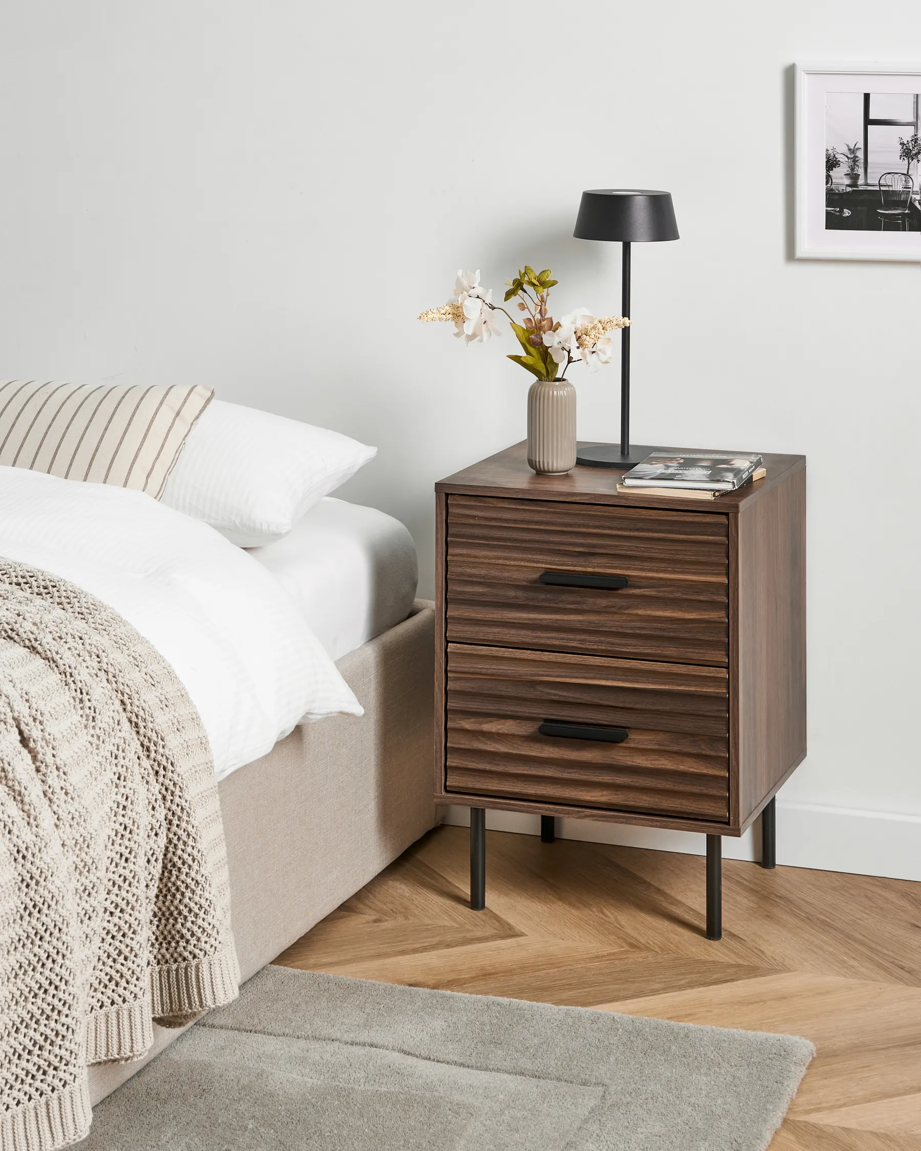 2 Drawer Bedside Table WALGETT Dark Brown_1076340