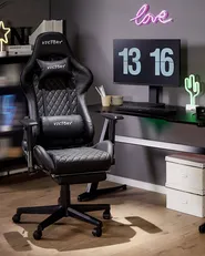 Sedia da gaming VICTORY Pelle sintetica Nero_852089