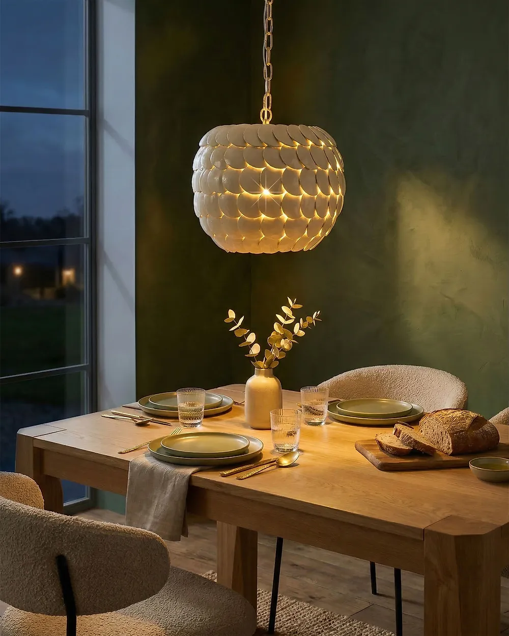 Lampada a sospensione MASKELIYA Guscio di cocco Beige_1177473