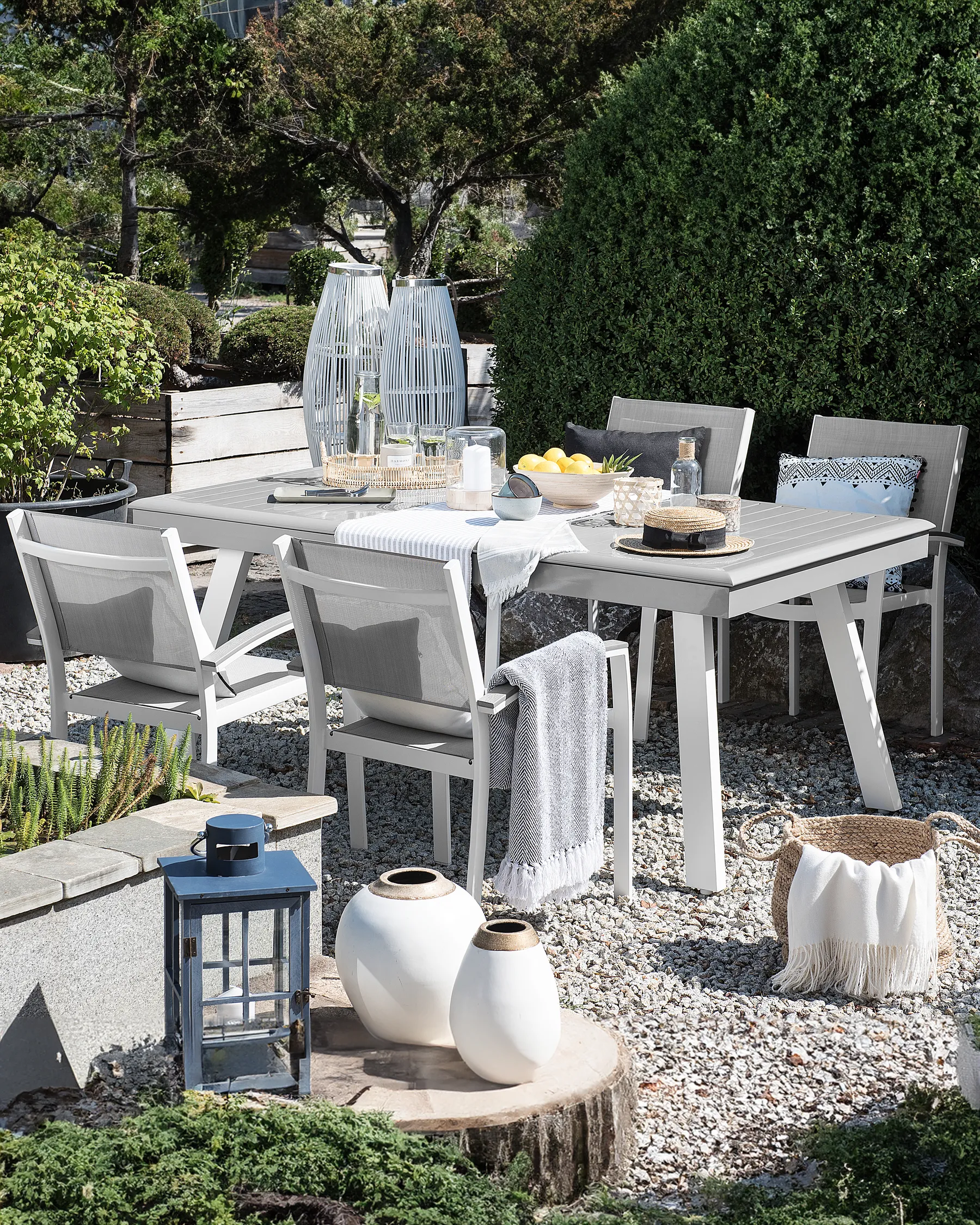 Set of 4 Garden Chairs PERETA Metal Grey_738734