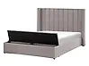 Cama con banco de almacenaje NOYERS Terciopelo Gris 140 x 200 cm