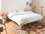 Letto senza testata Metallo VIRY 180 x 200 cm Beige chiaro_1073036