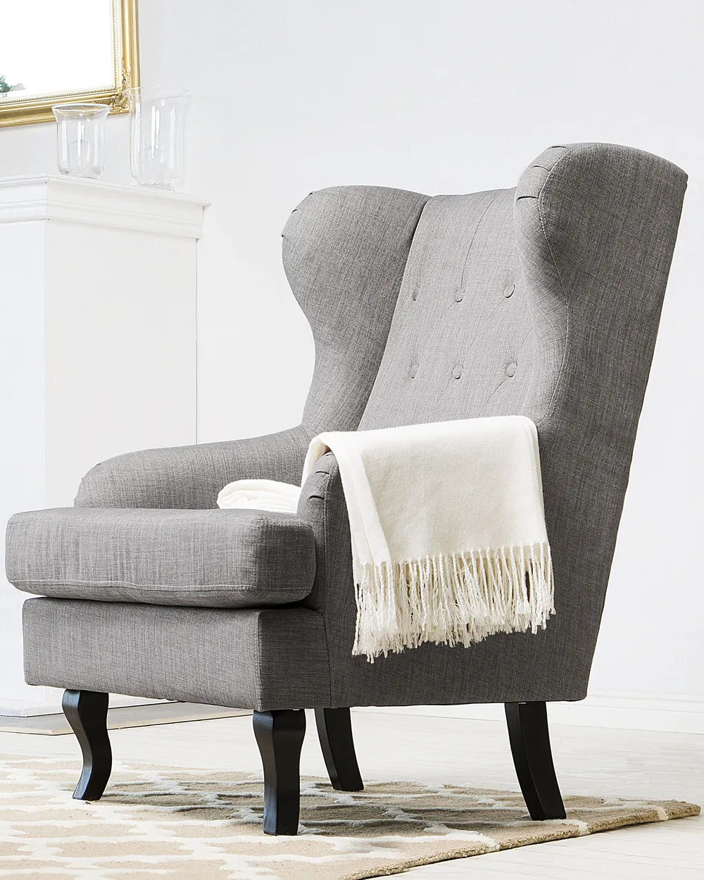 Wingback Chair Next Chairs Grey Oswald Grande Check Wingback