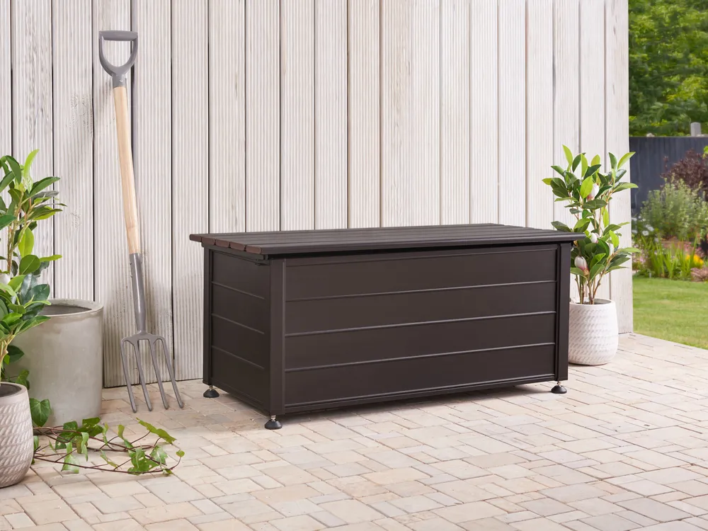 Storage Box CAMPALTO 113 cm 50 cm Metal Dark Brown_937905