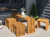 Garden Dining Set with Stools 3 Seater BELLANO Acacia Wood Brown